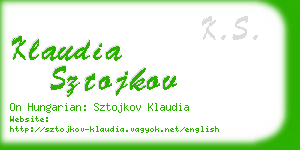 klaudia sztojkov business card